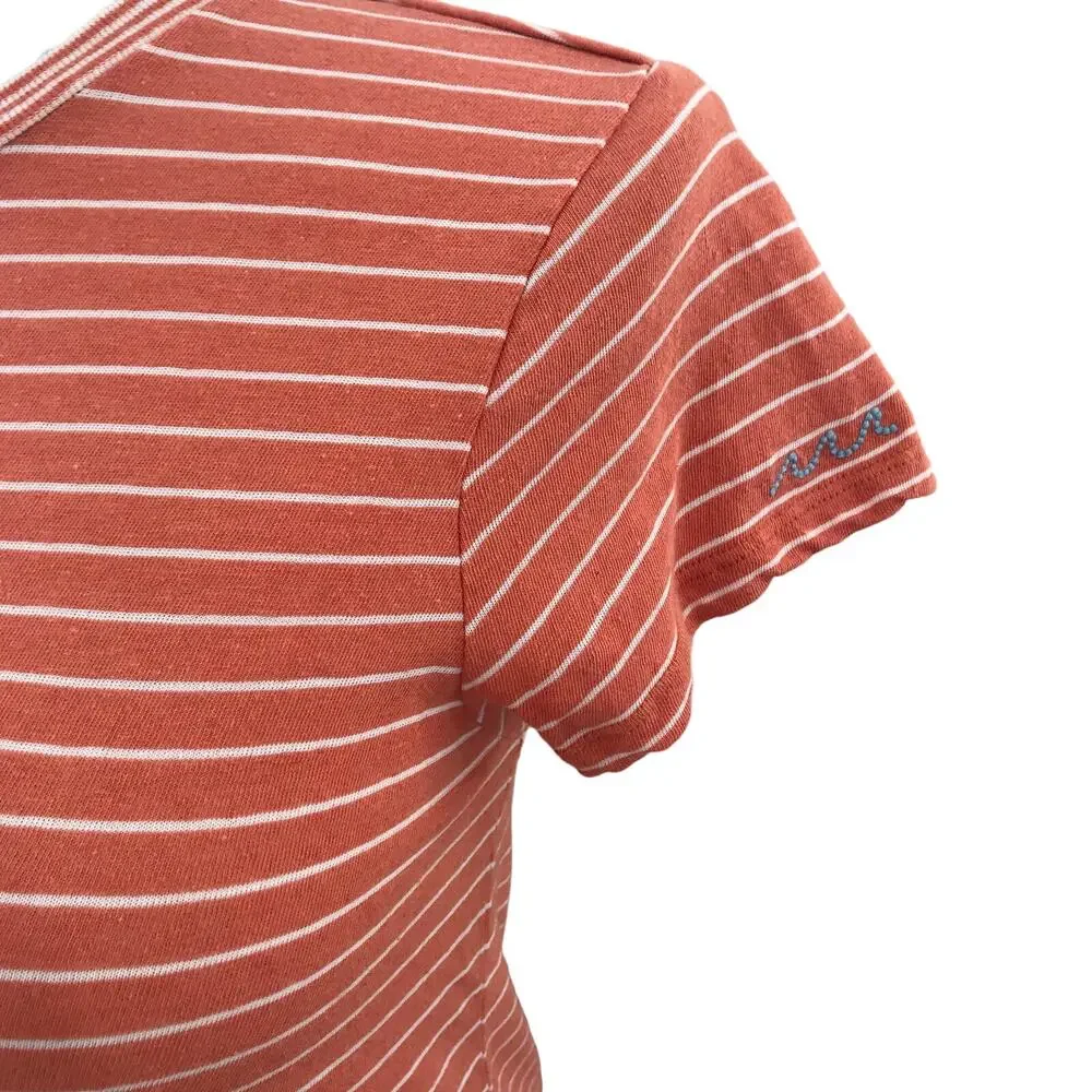 Faherty Didion Coral Stripe T-Shirt